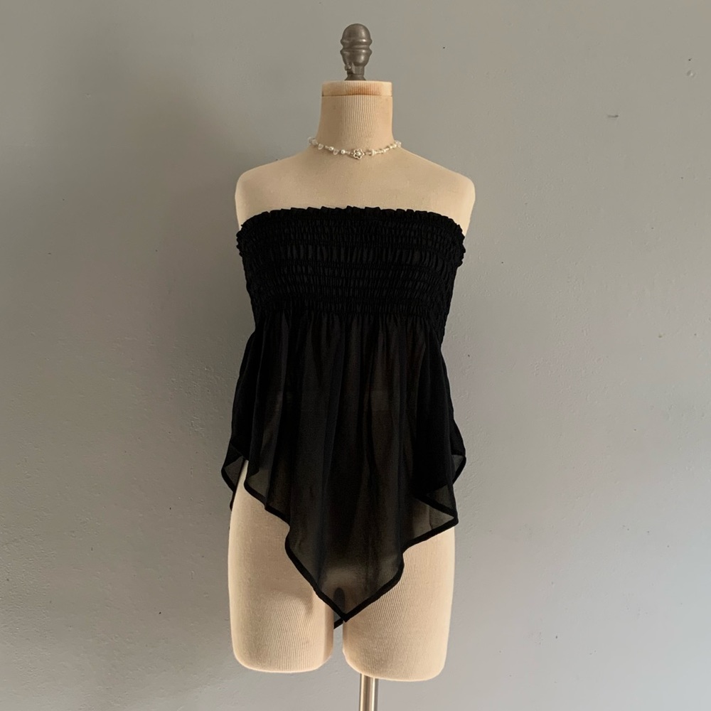 Strapless Sheer Flow Top
